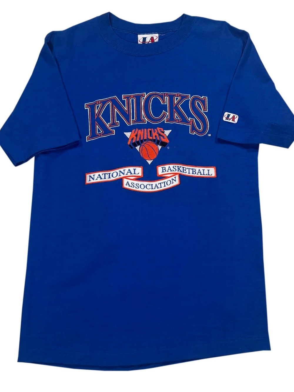 Vintage Logo Athletic New York Knicks Blue T Shirt (Size M)